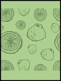 Poster: Ljusgröna citroner, av Fia-Maria