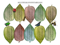 Poster: Multiplikationstabell natur, av Lindblom of Sweden