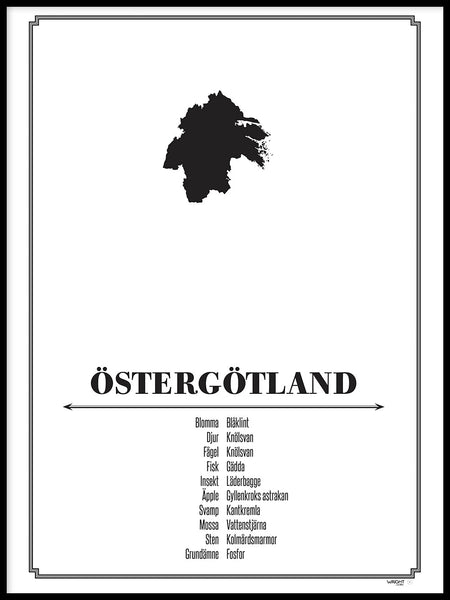 Poster: Östergötland, av Caro-lines