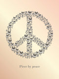 Poster: Peace med text, aprikos, av GaboDesign