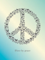 Poster: Peace med text, turkos, av GaboDesign