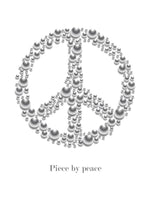 Poster: Peace med text, vit, av GaboDesign