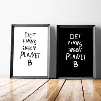 Poster: Planet B, vit, av Utgångna produkter
