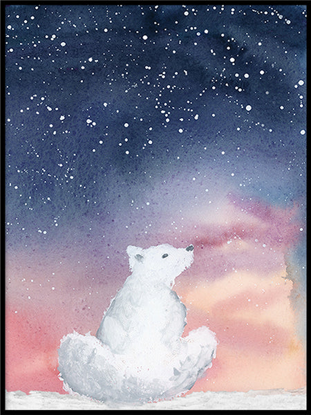 Poster: Isbjörn, av Cora konst & illustration