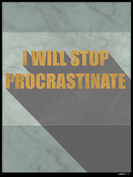 Poster: Procrastinate - marmorstyle, av Caro-lines