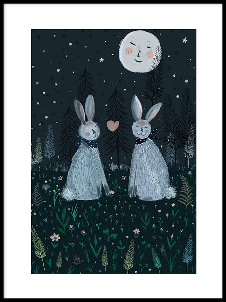 Poster: Rabbits in the forest, av Susse Collection