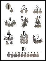 Poster: Räknetavla pingviner, av Lindblom of Sweden