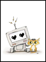 Poster: Robot and cat, av Utgångna produkter
