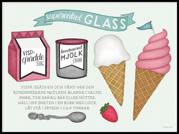 Poster: Superenkel glass, av Tovelisa