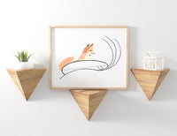 Poster: Surfing Fox, av Cora konst & illustration