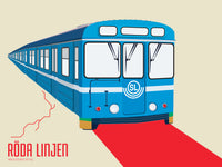 Poster: T-bana Röda linjen, av Utgångna produkter