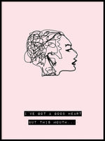 Poster: This mouth, rosa, av Anna Mendivil / Gypsysoul