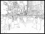 Poster: Tokyo crossing: Shibuya, av Caro-lines