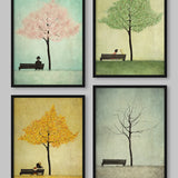 Poster: Under körsbärsträdet, Vår, av Majali Design & Illustration