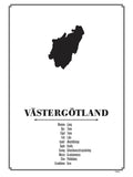 Poster: Västergötland, av Caro-lines