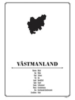 Poster: Västmanland, av Caro-lines