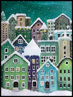 Poster: Vinterstaden, av Lindblom of Sweden