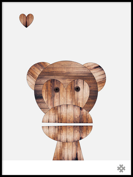 Poster: Wood Monkey, av Paperago