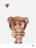 Poster: Wood Monkey, av Paperago