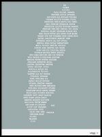 Poster: Wright - Sverige, grågrön, av Caro-lines