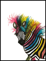 Poster: Zebra i akvarell, av Lindblom of Sweden