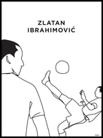 Poster: Zlatan Ibrahimovic Bicicleta Outline, av Tim Hansson